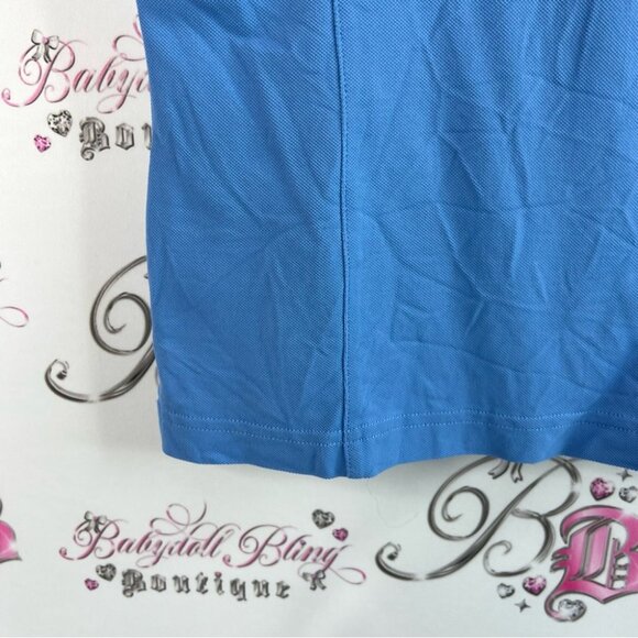 Vuarnet tank top half zip collared texture Women's Light Blue Zip-Up Tank Top - Picture 6 of 12